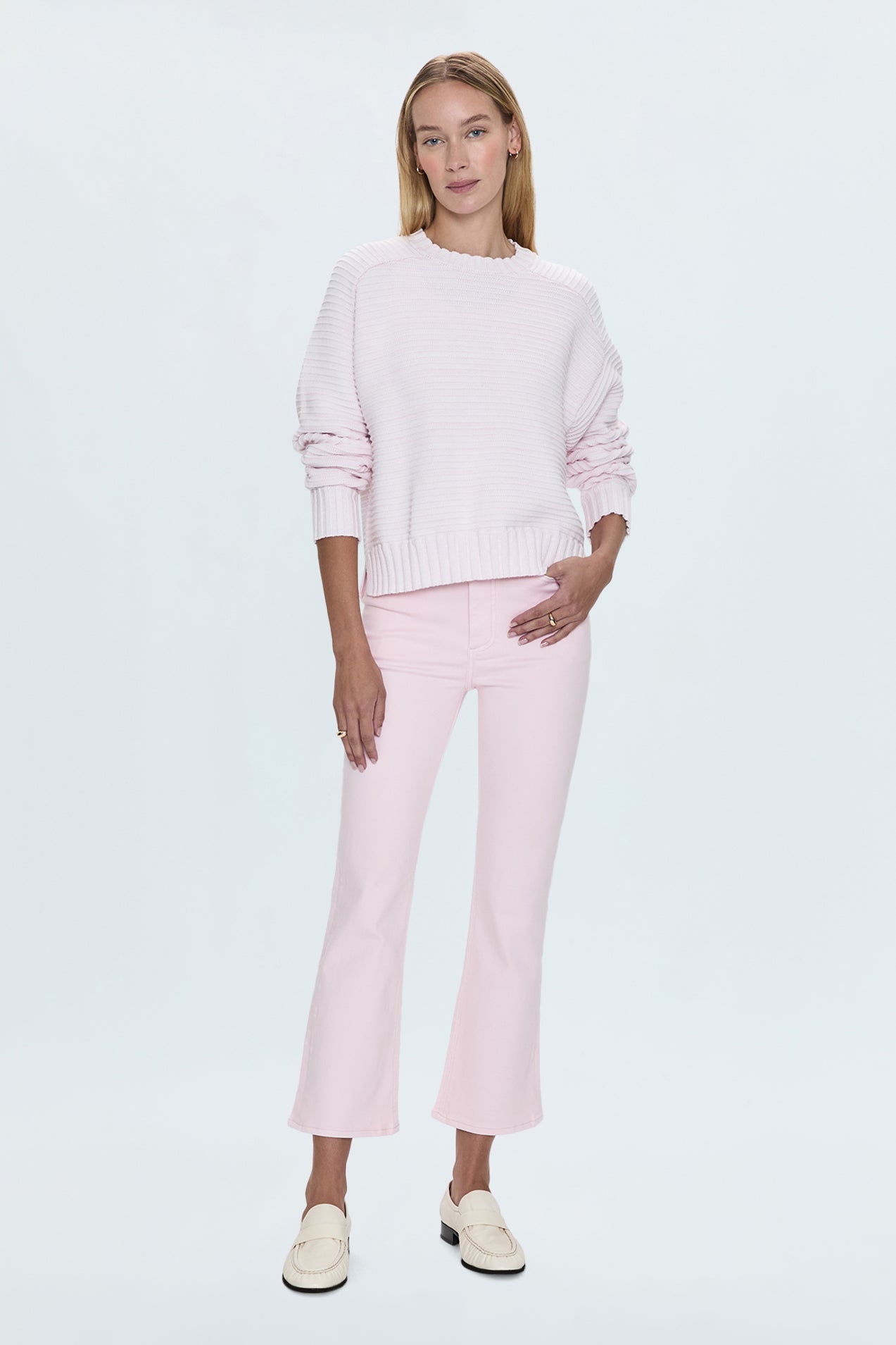 LENNON HIGH RISE CROP BOOT JEAN - BLUSH