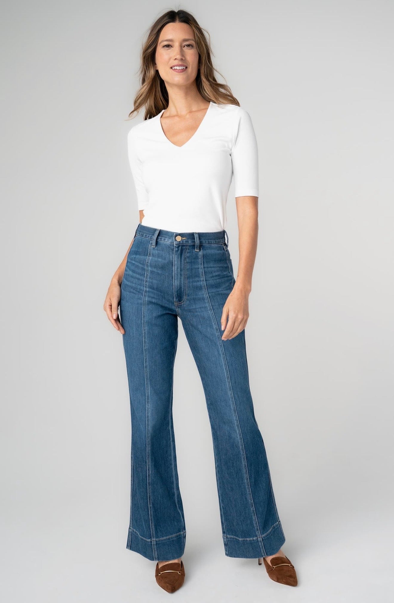 High Rise seam bootcut jeans/ Bay shore