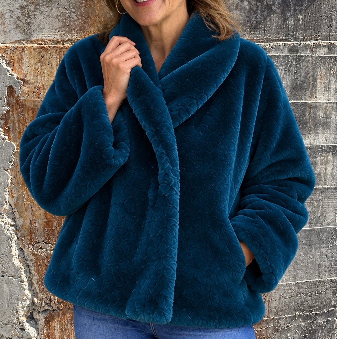 Faux Fur Showstopper Jacket/ Spruce