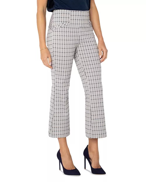 Stella kick flare pant/ navy taupe grid