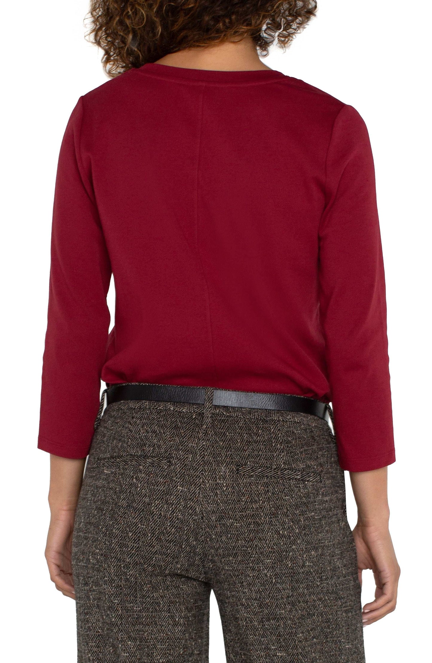 Scoop neck shirt/ pinot Noir