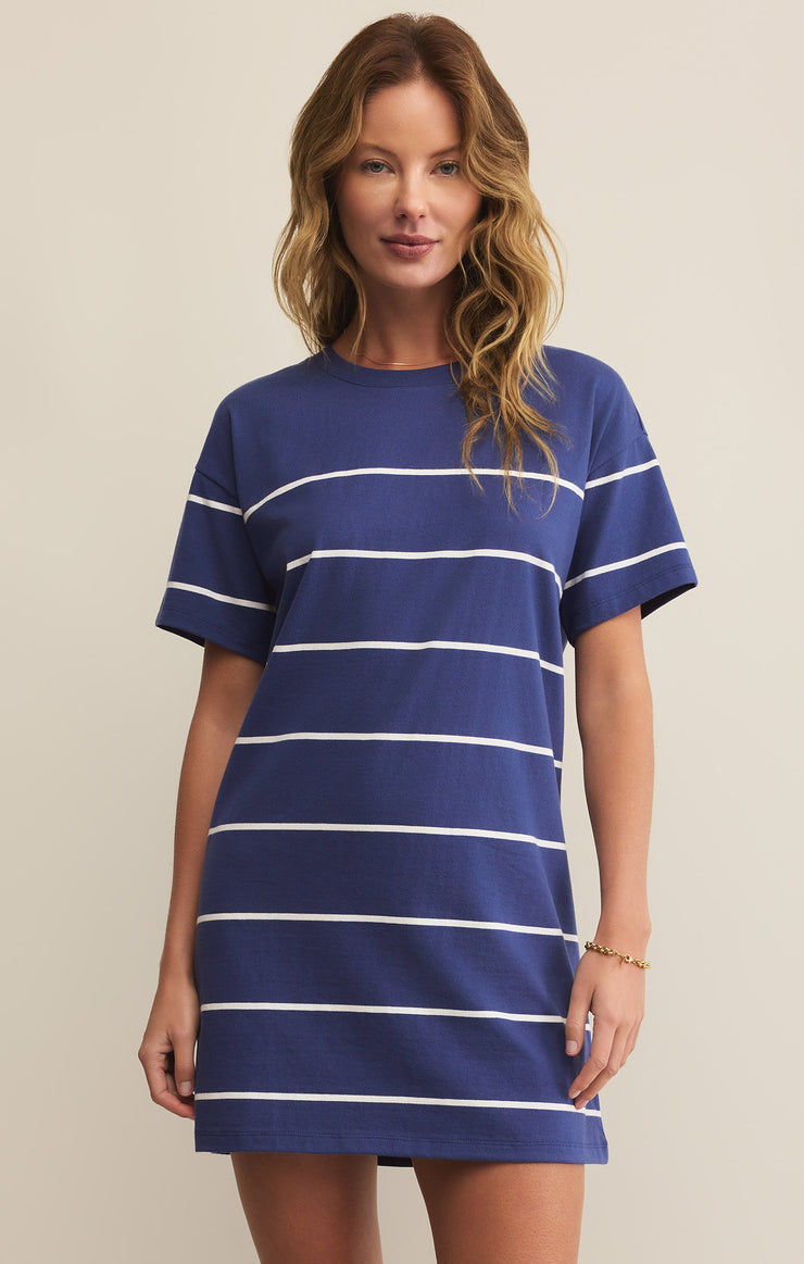 Sway Stripe Dress / Yacht blue