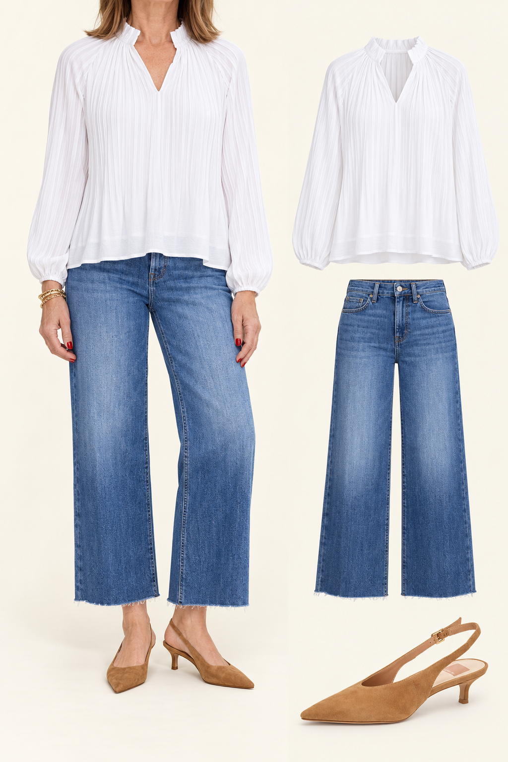 Pleaty Peasant Top/ white