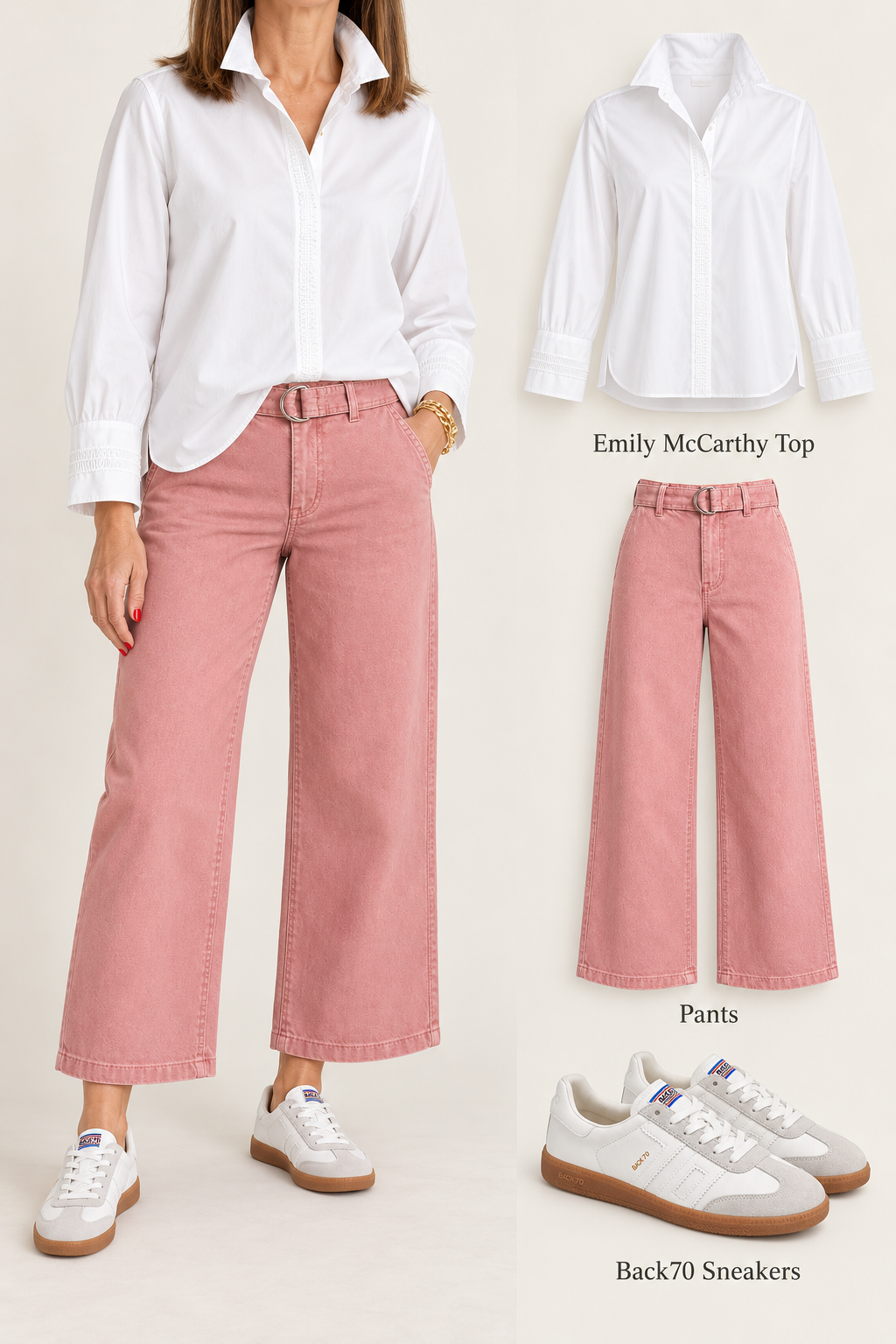 Stride Wide Leg Jean/ Misty Blush