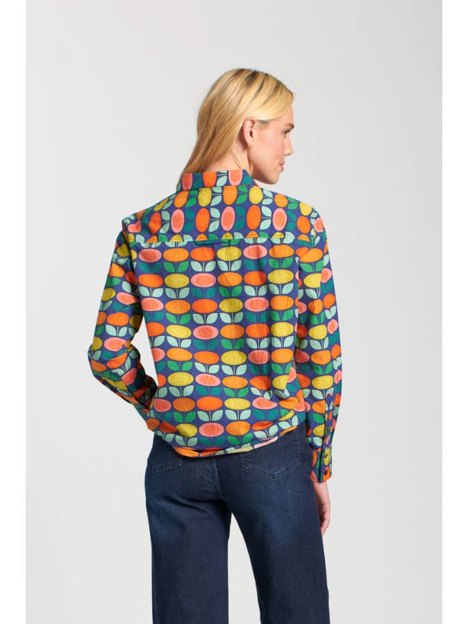 Boyfriend Shirt / navy multi