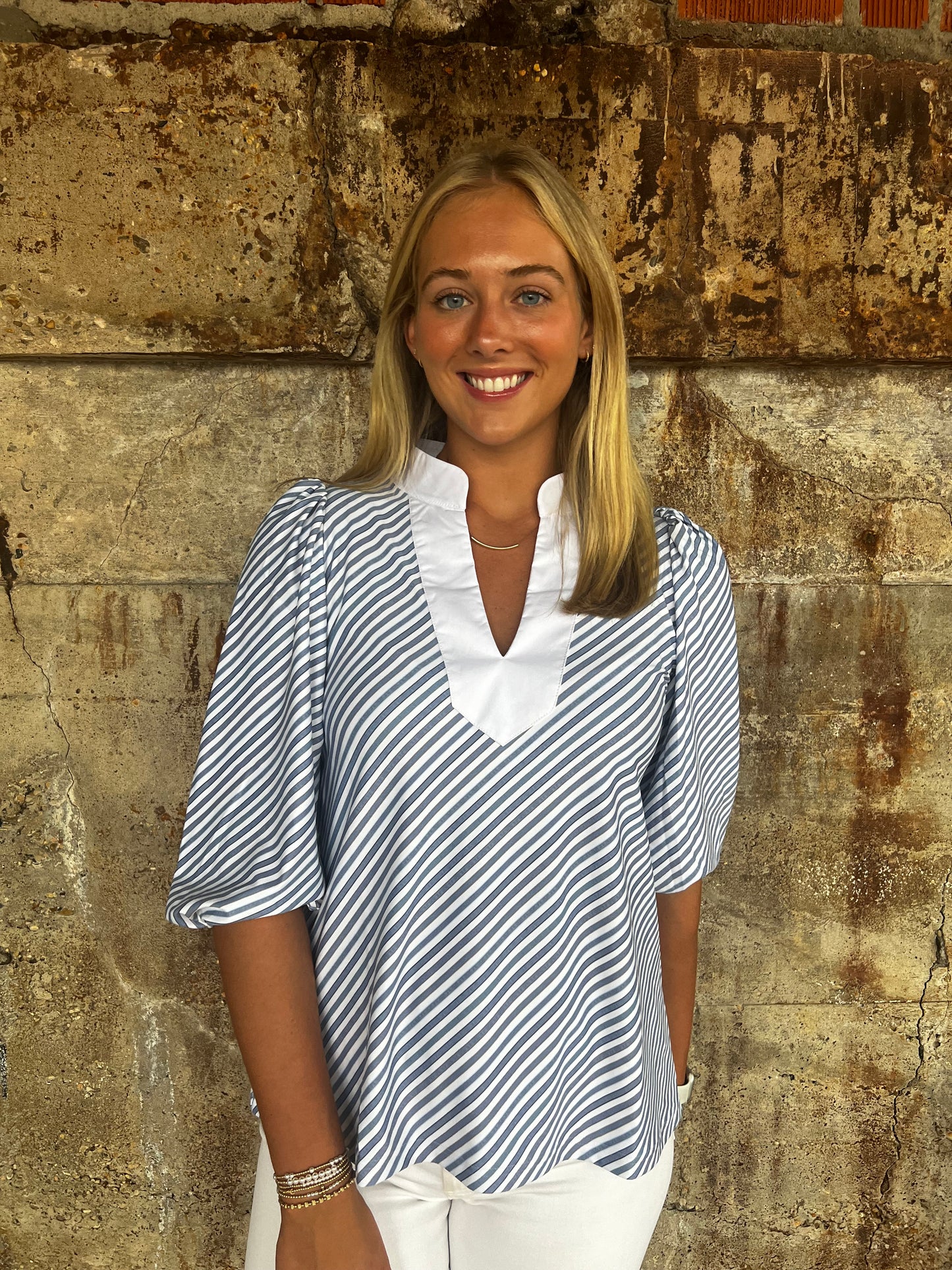 Eliza Chambray Stripe Top