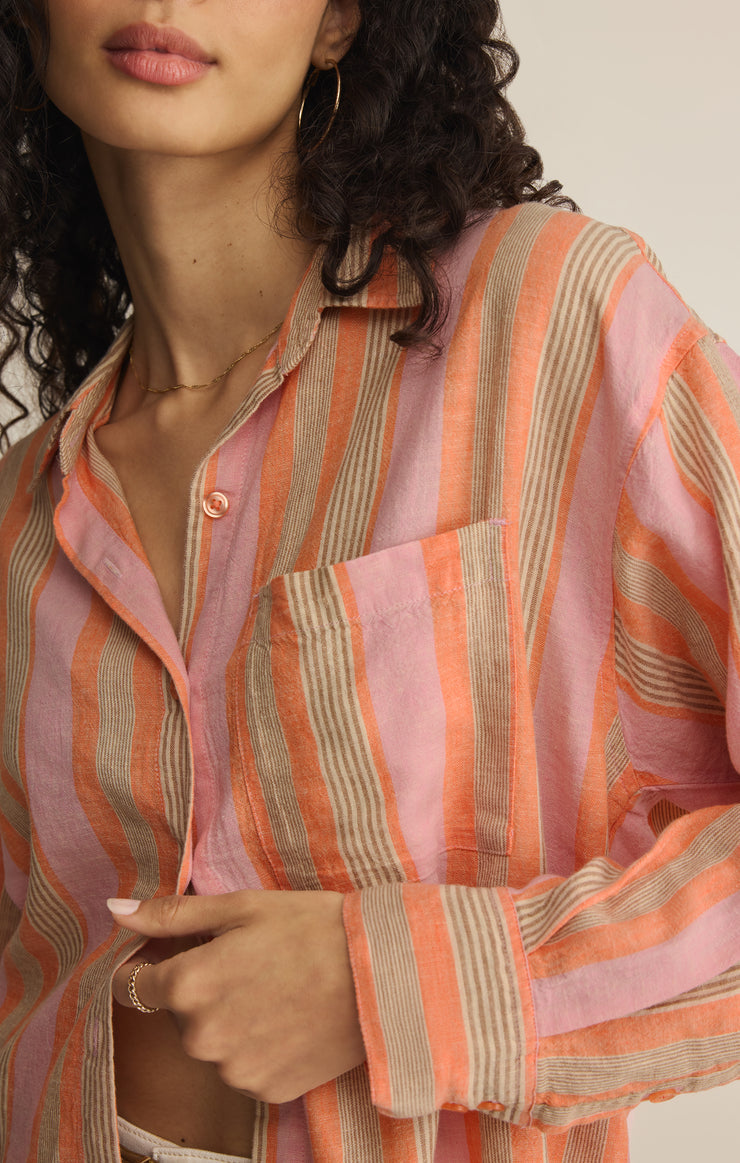 Perfect Striped Button Up shirt / Tiger Lily