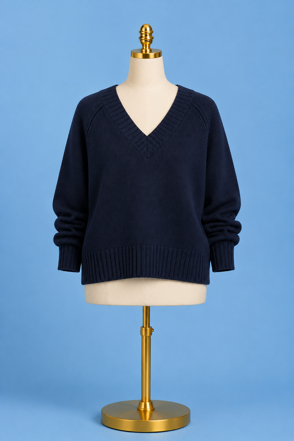 Stratton V neck sweater / eclipse