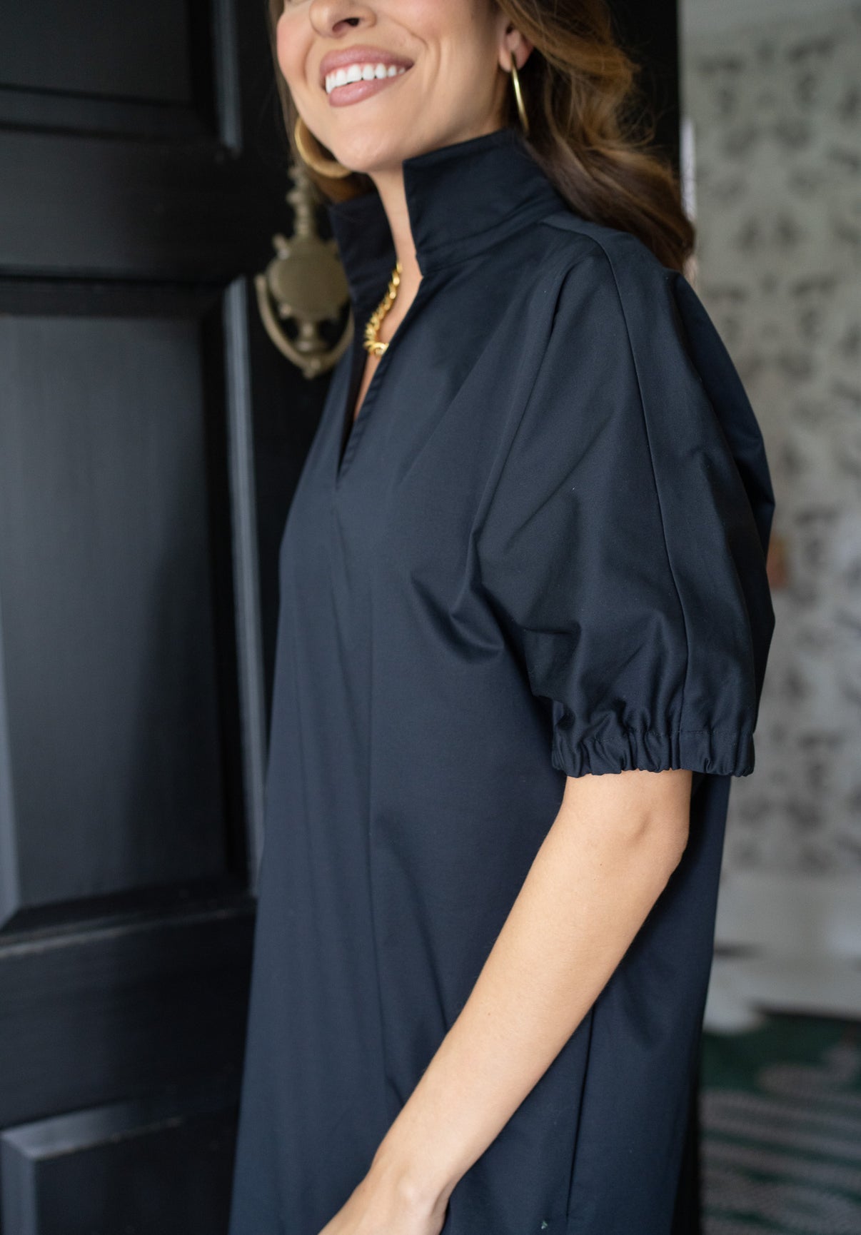 Poppy Dress / black cotton poplin