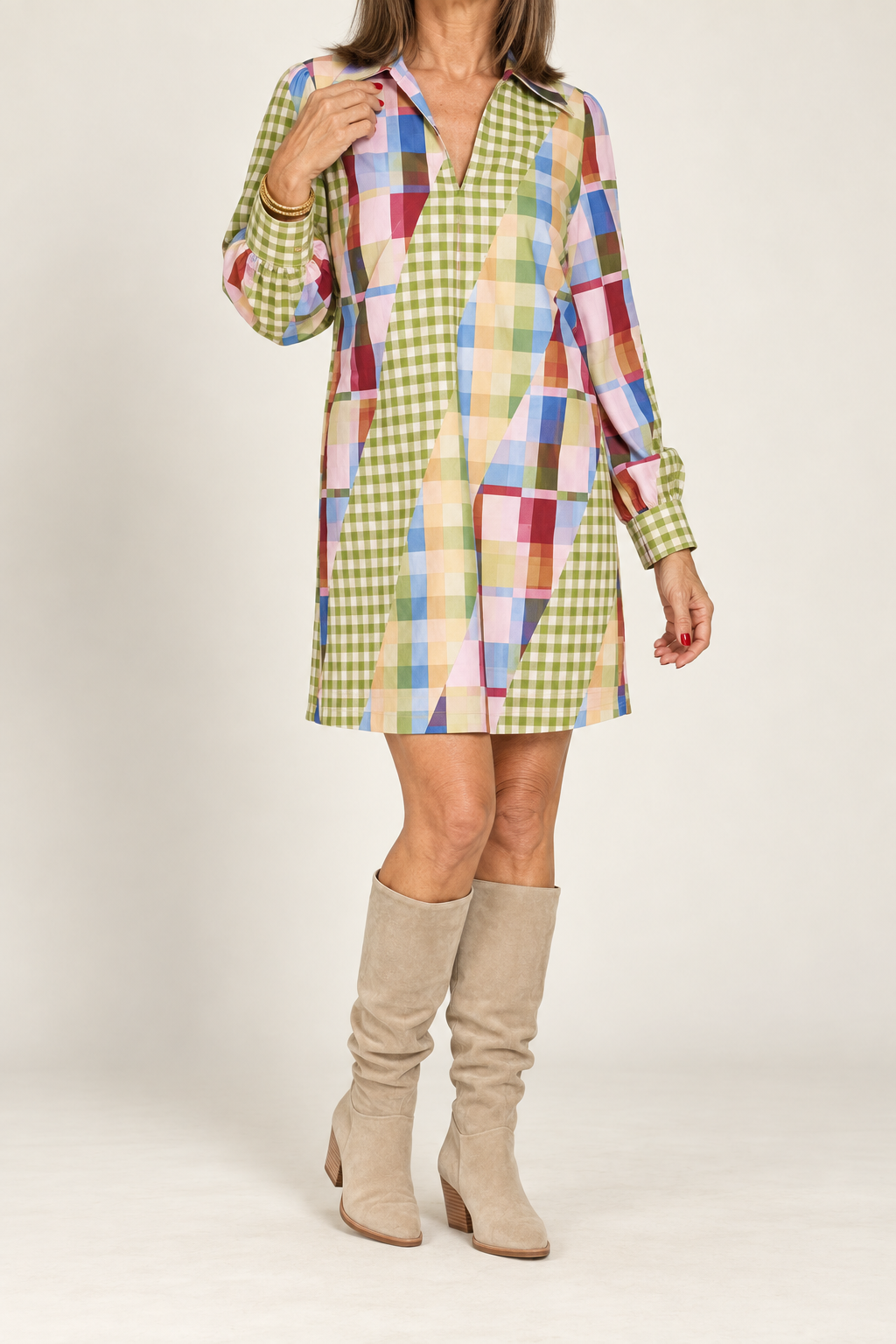 Kimmy Dress/ Diagonal Check