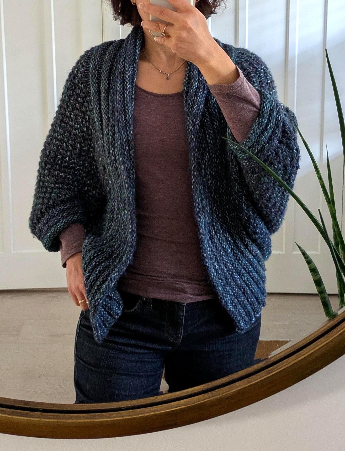 Blueberry knit sweater jacket