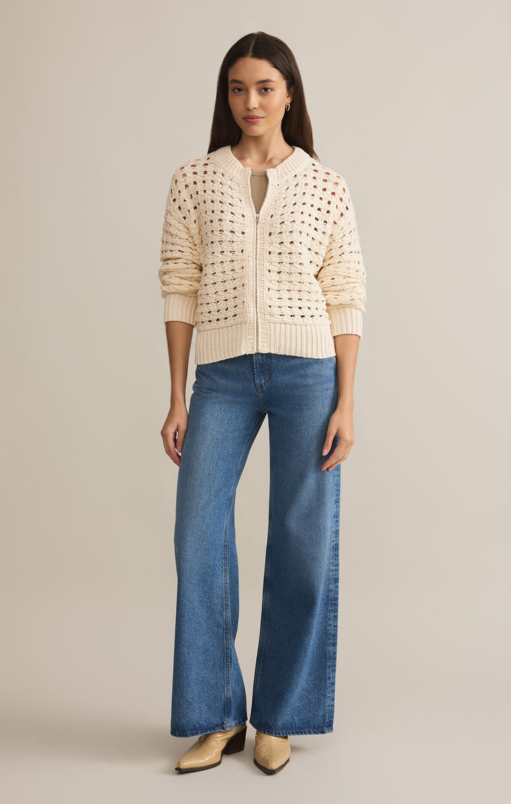 Liam sweater jacket/ sea salt