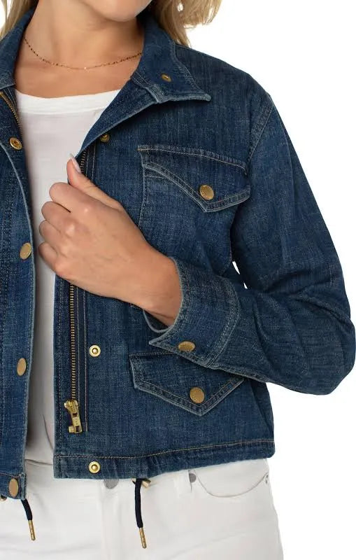 Denim cargo jacket/ Laguna beach