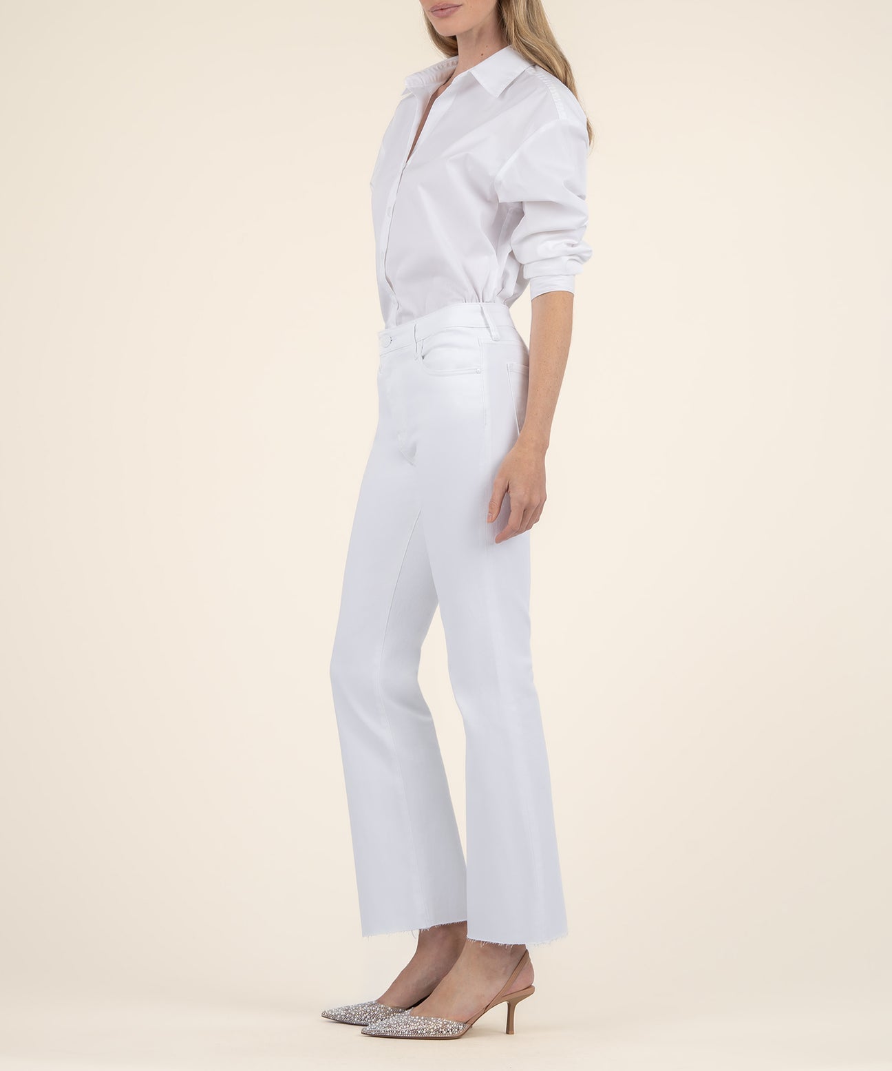 Kelsey high rise ankle flare/ optic white