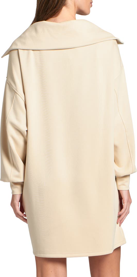 Half Zip Sweatshirt dress/ tan