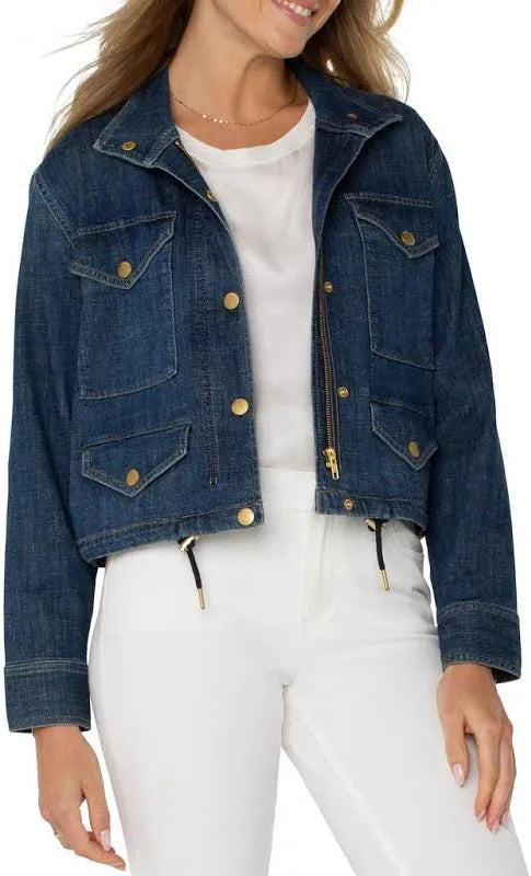 Denim cargo jacket/ Laguna beach