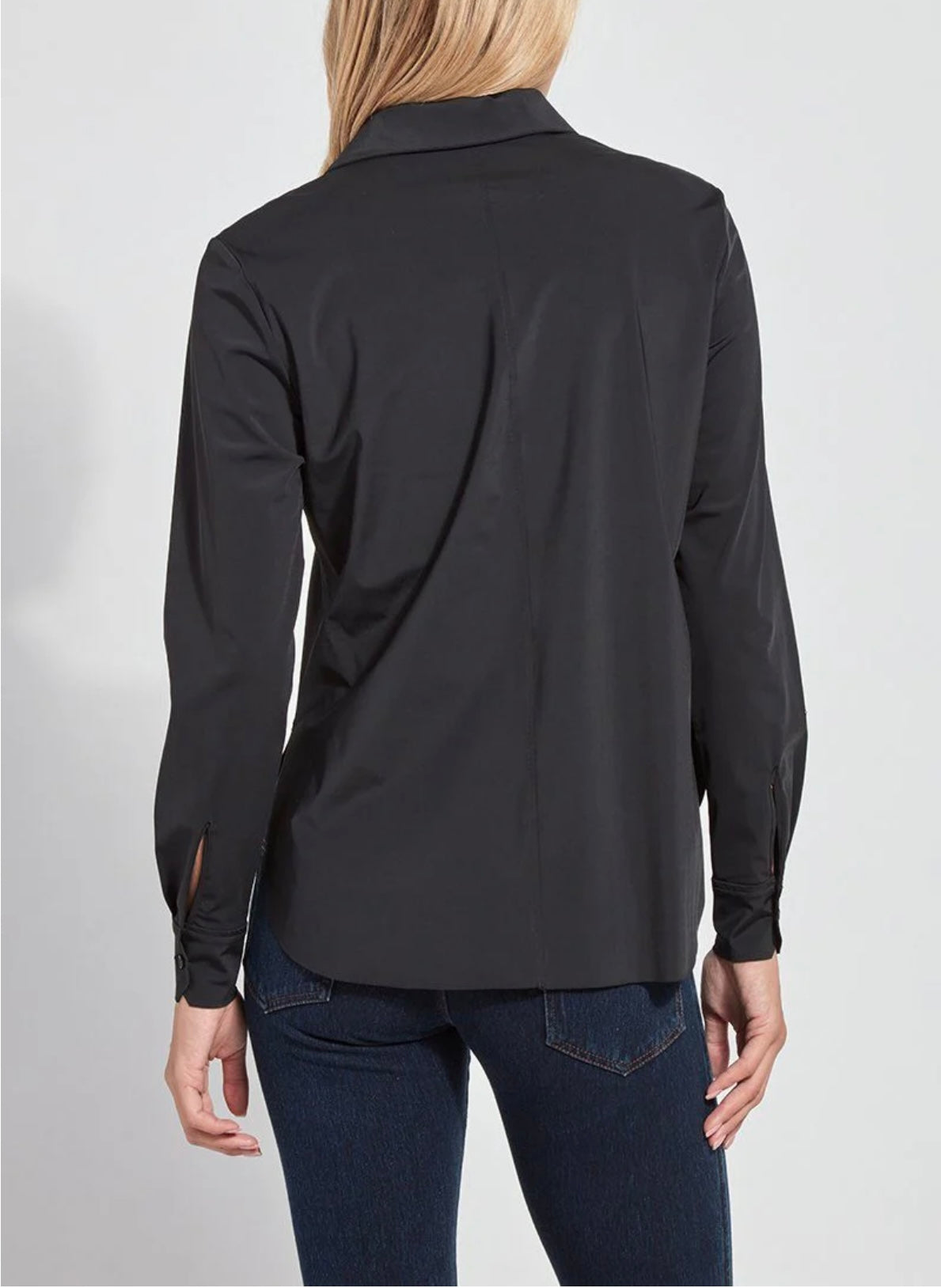 Connie slim button down/black