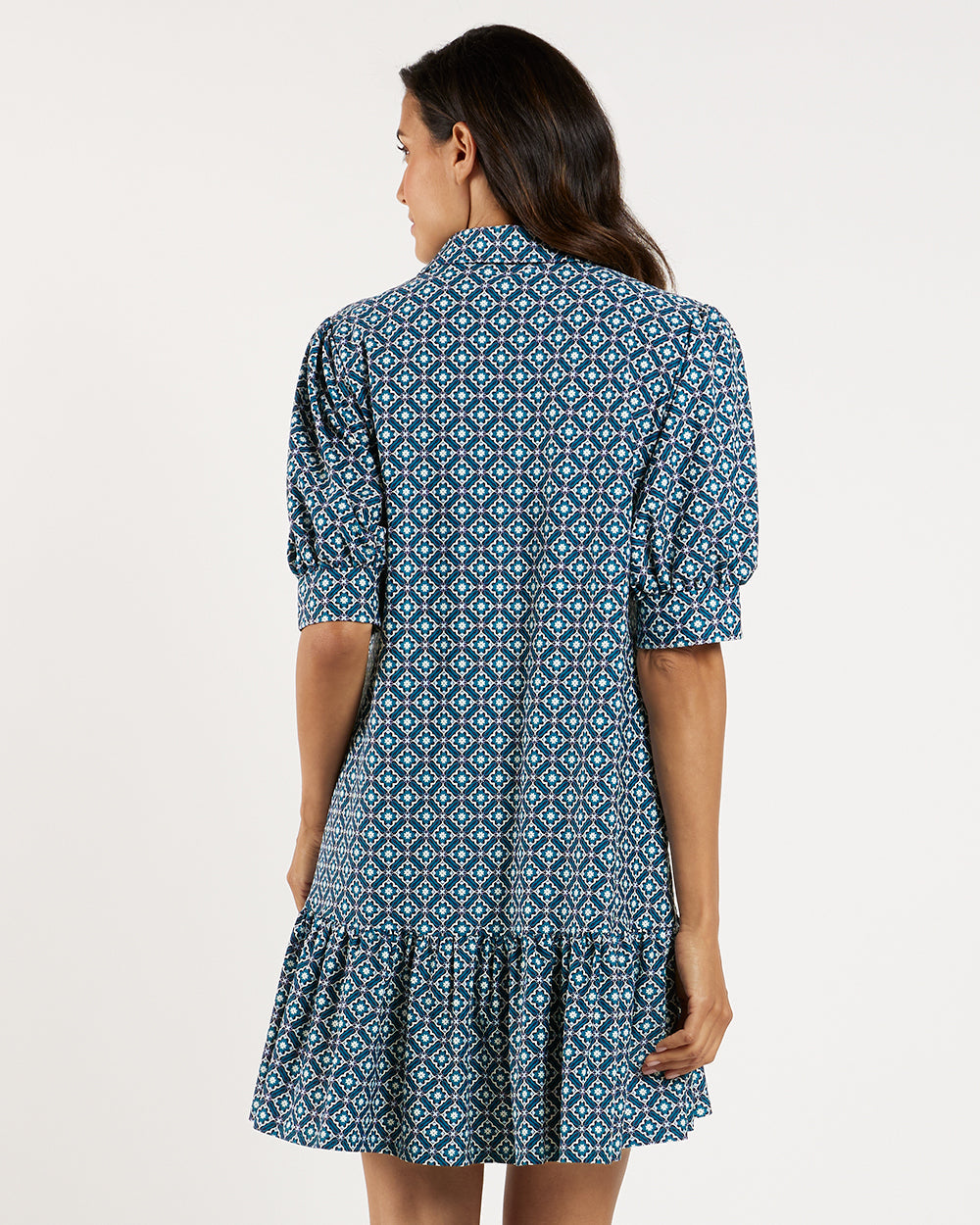 Tierney Dress/ floral mosaic navy