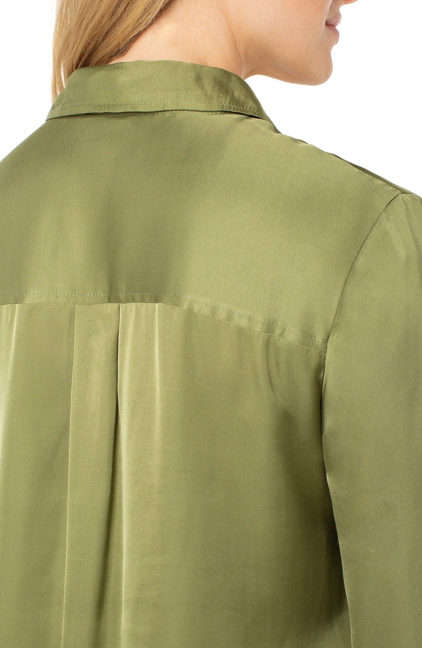 Button Front Blouse/ artichoke