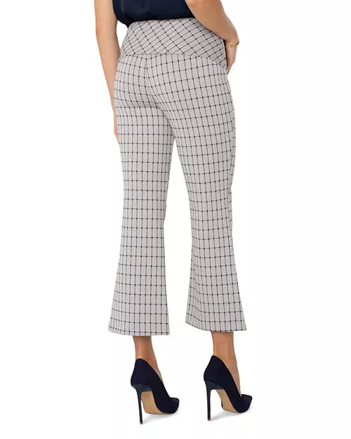 Stella kick flare pant/ navy taupe grid