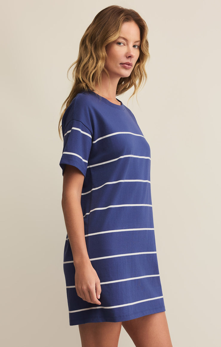 Sway Stripe Dress / Yacht blue