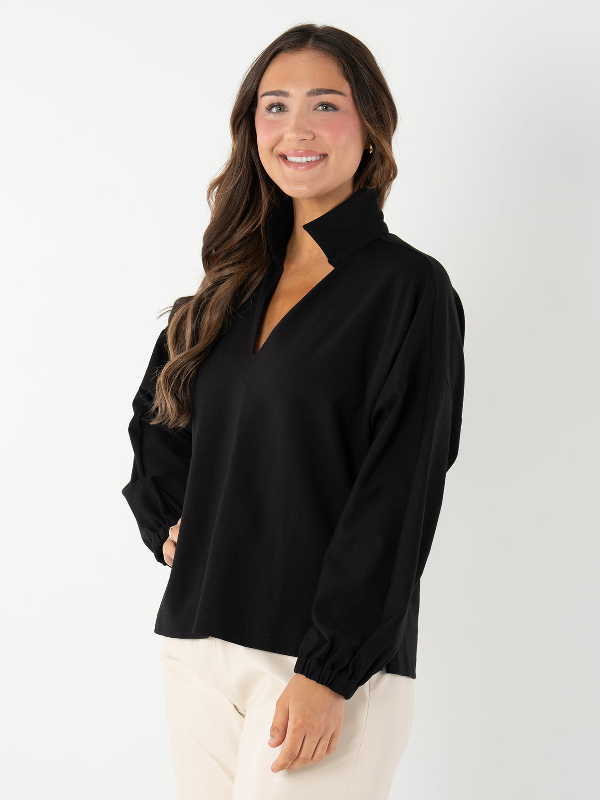 Poppy Long Sleeve/ black ponte