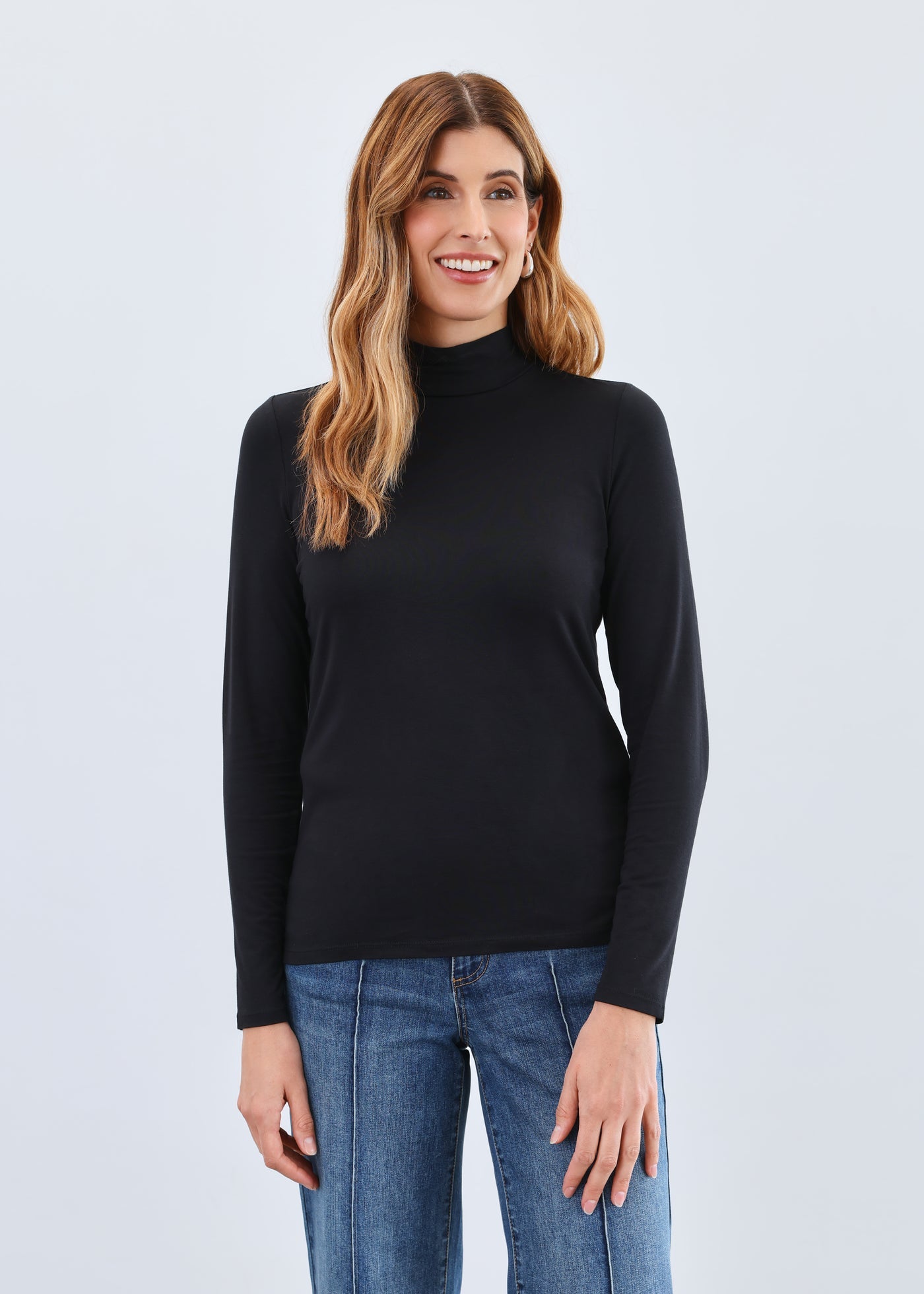 Mock neck top/ black