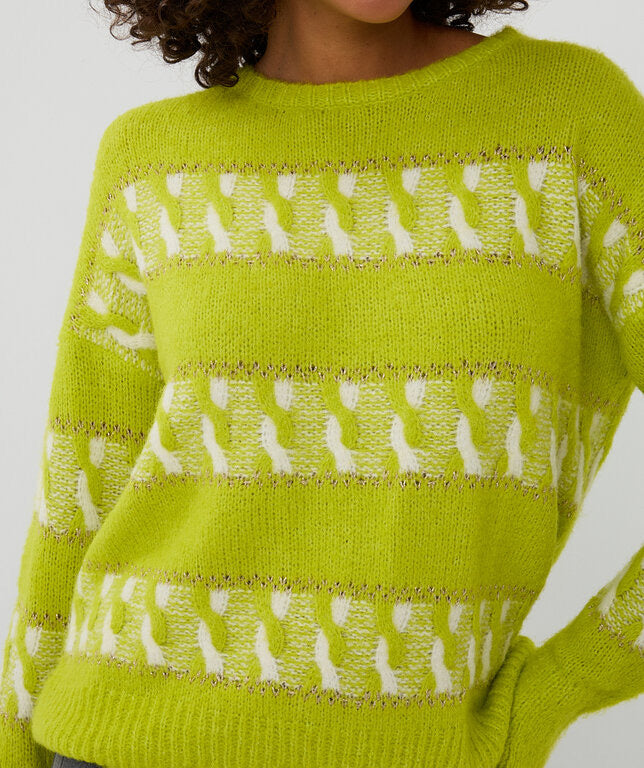 Striped jacquard sweater