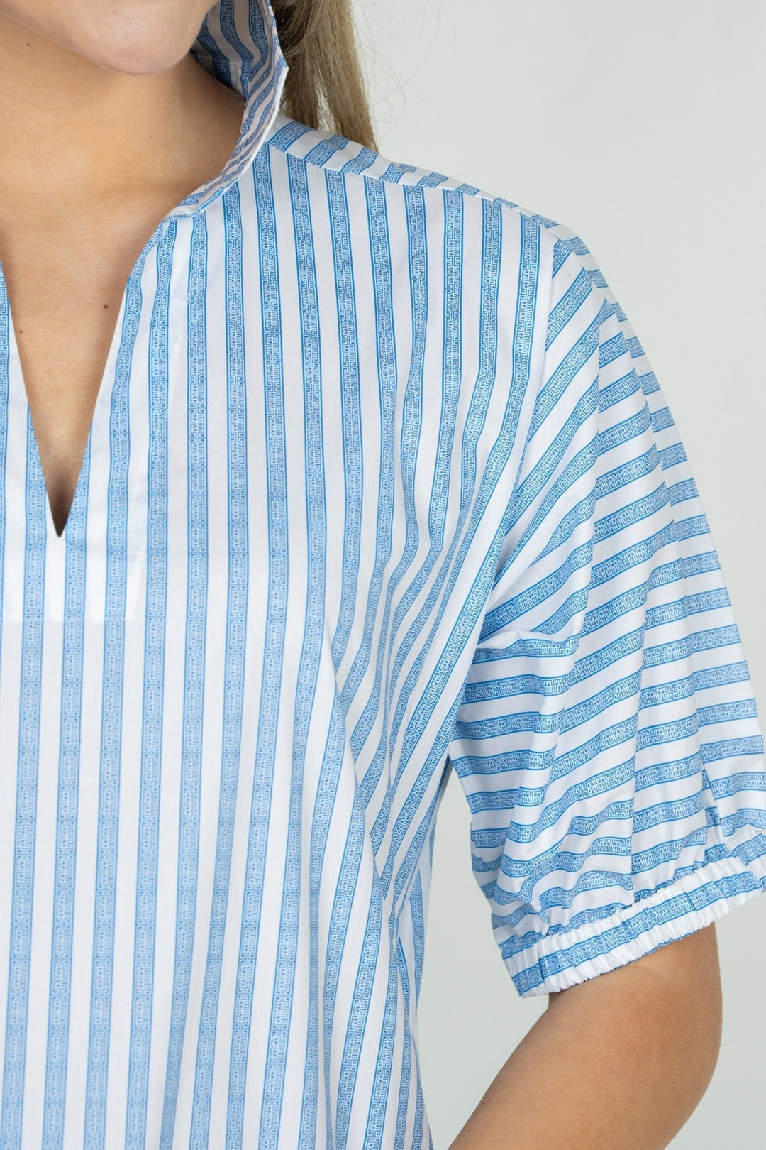 Poppy Top/ French Blue Stripe