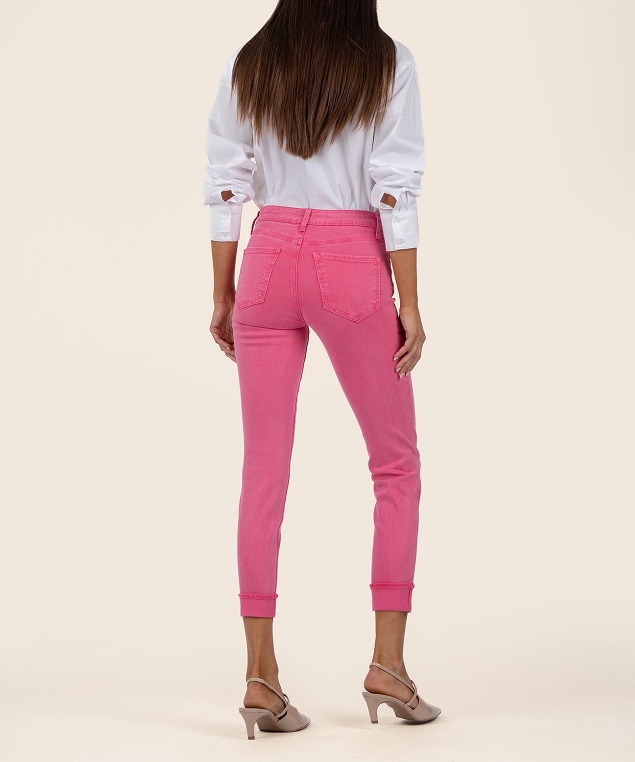 Amy crop straight leg/ sugar coral