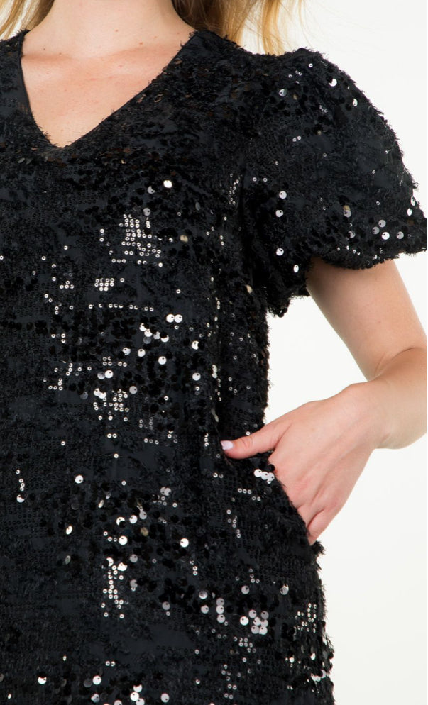 THML black sequin dress