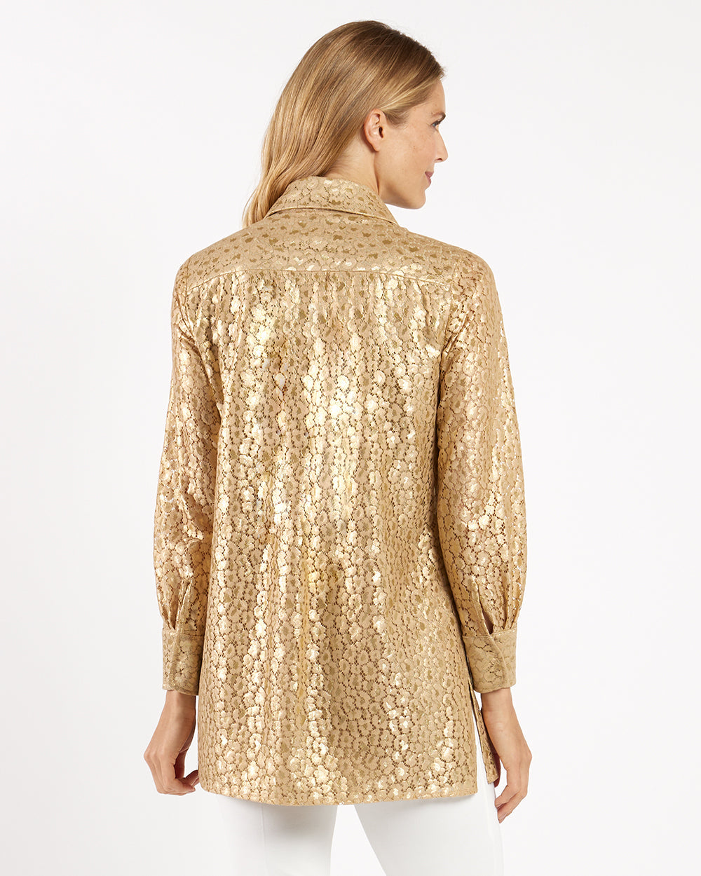 Mitzi Lace top/ gold cheetah