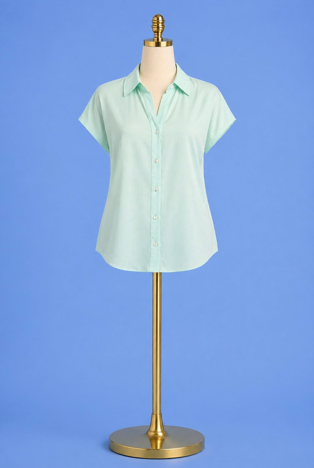 Sateen blouse/ light mint