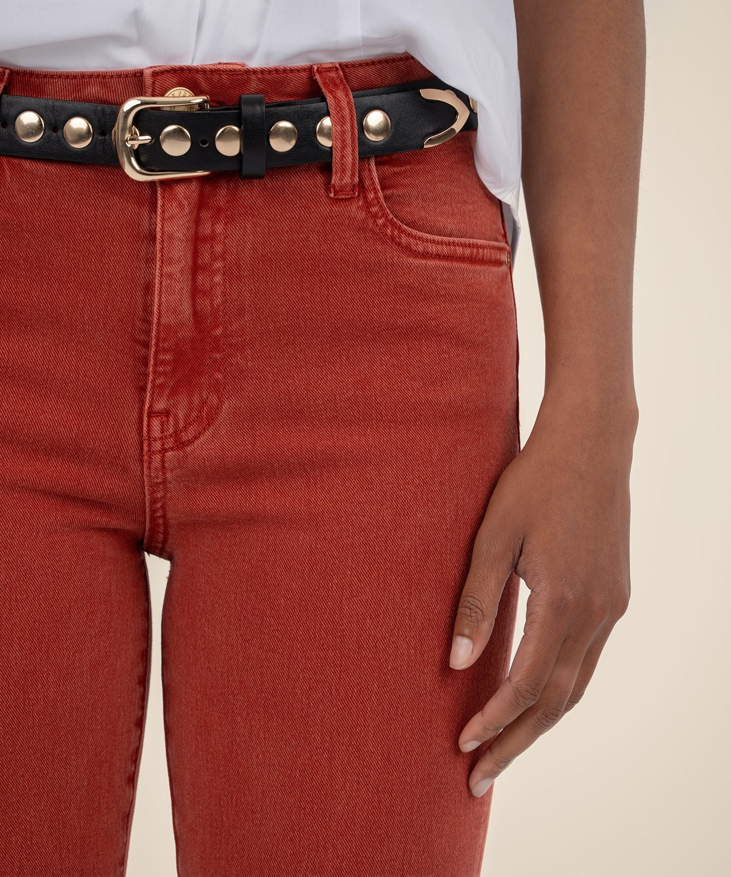 Kelsey High Rise Ankle Flare/ paprika