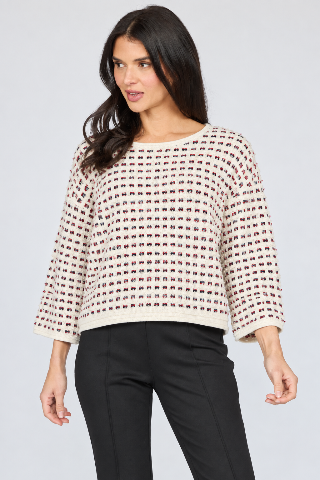 Velura Knit Lustre pullover/ Ivory