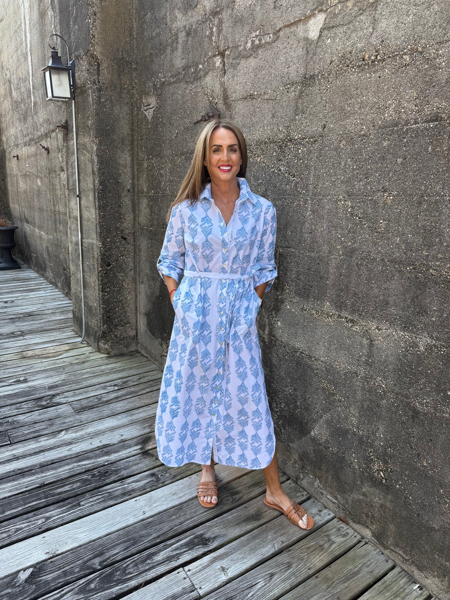 Alex Shirtdress / ethnic jacquard blue