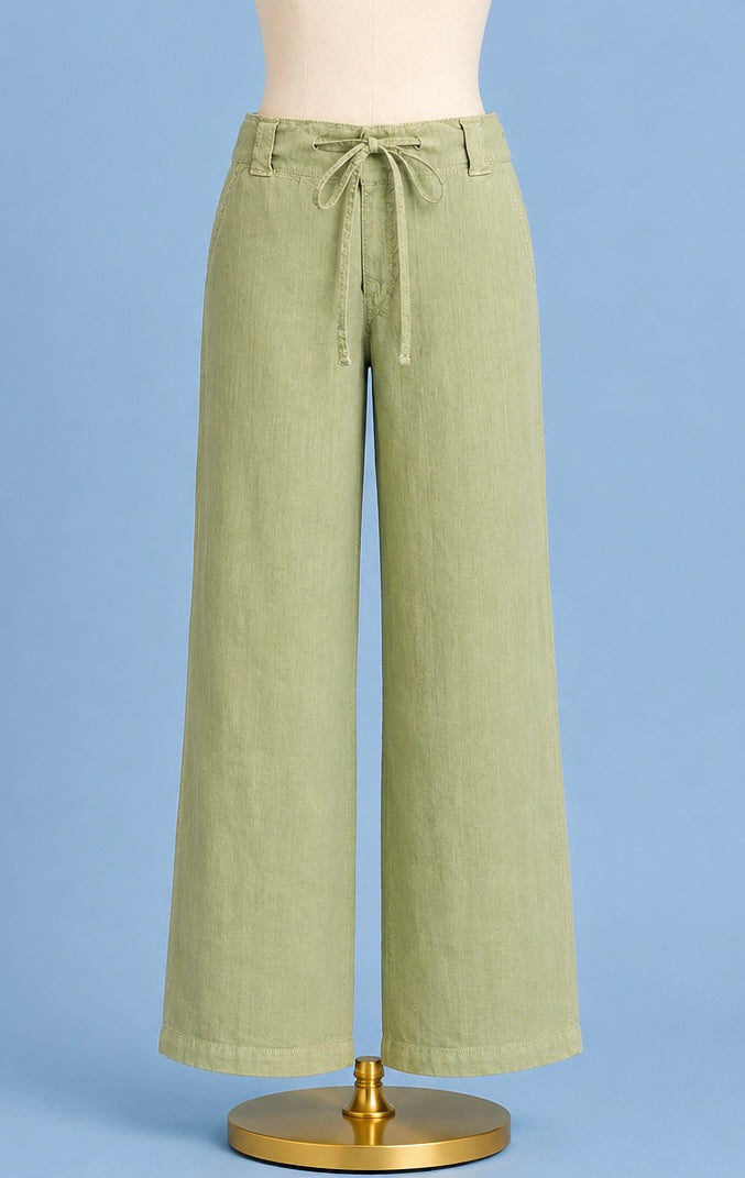 Kate High Rise Wide leg pant with drawstring waist