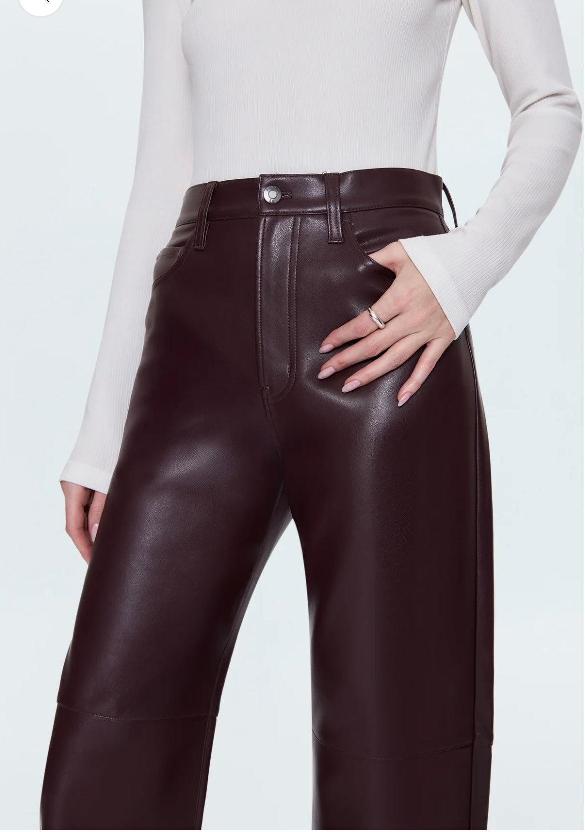 Jett High Rise Bowed Straight pant / cabernet