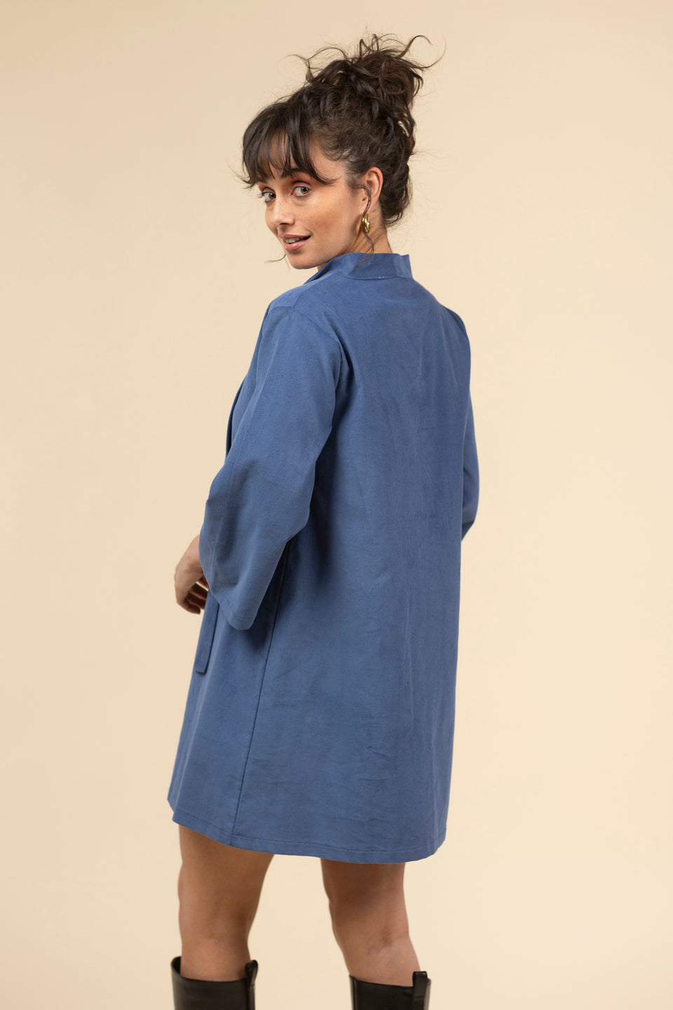 Phoebe Dress/ corduroy in jean blue
