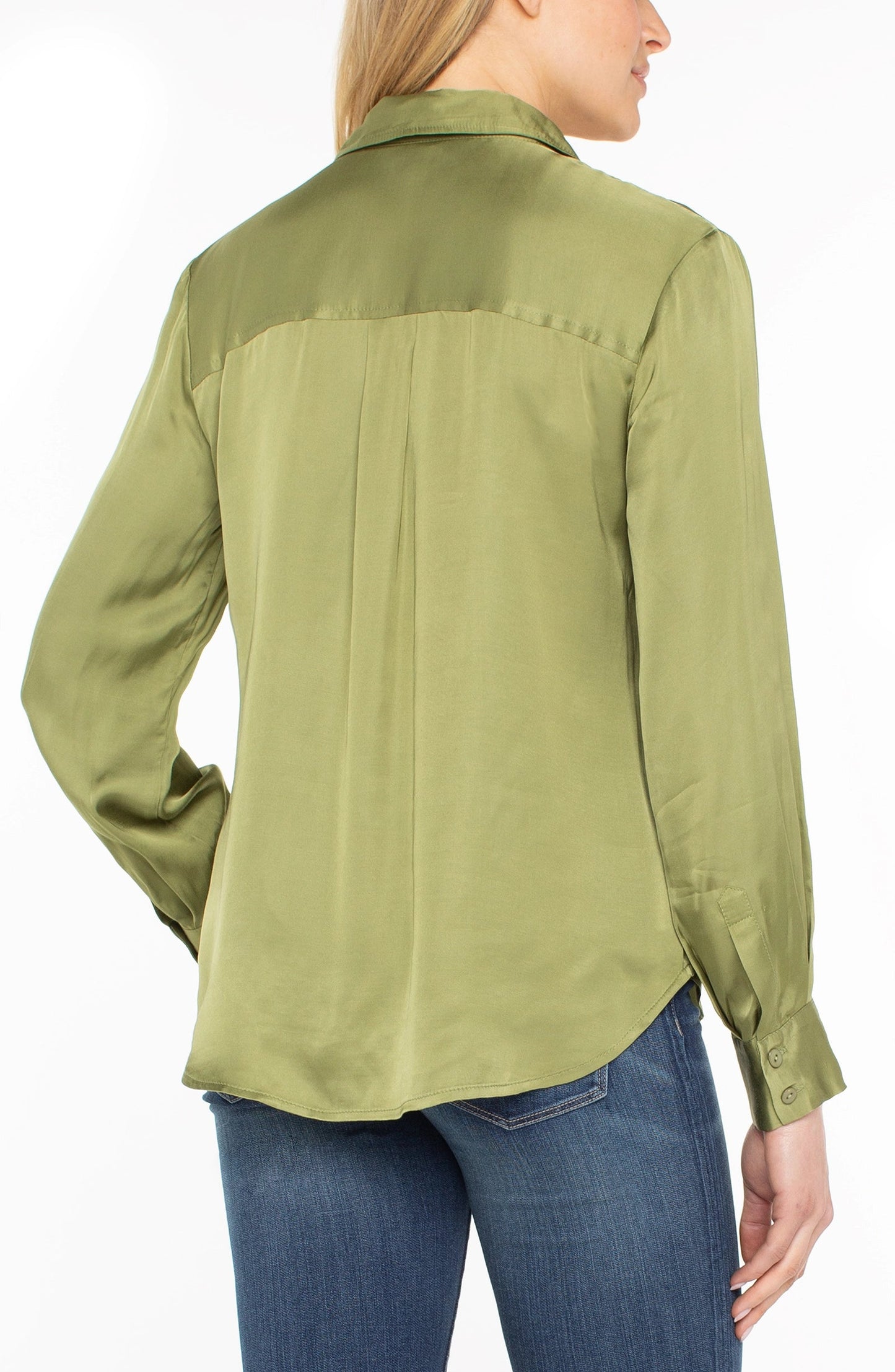 Button Front Blouse/ artichoke