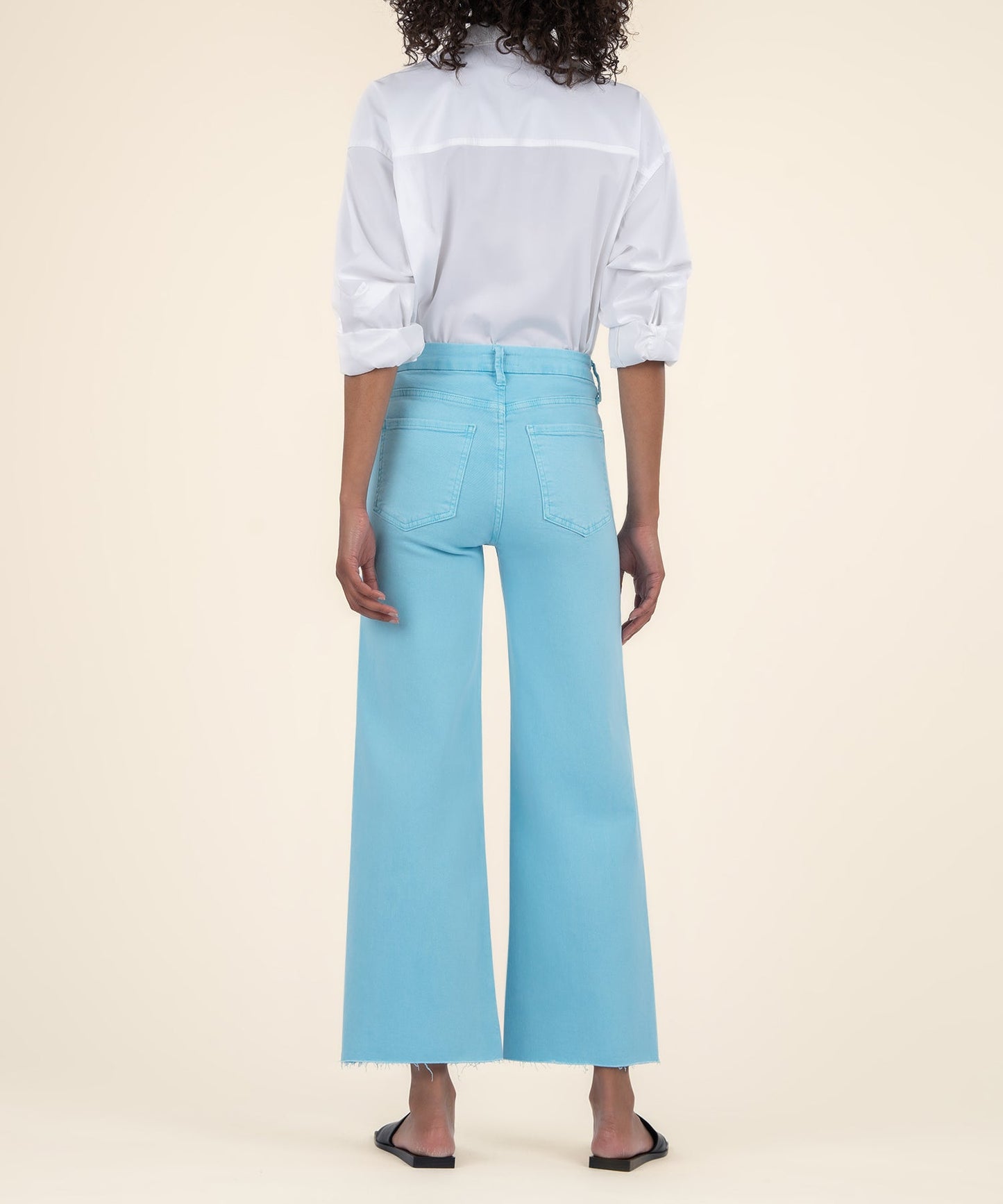 Meg High Rise Fab Ab wide leg/ capri blue