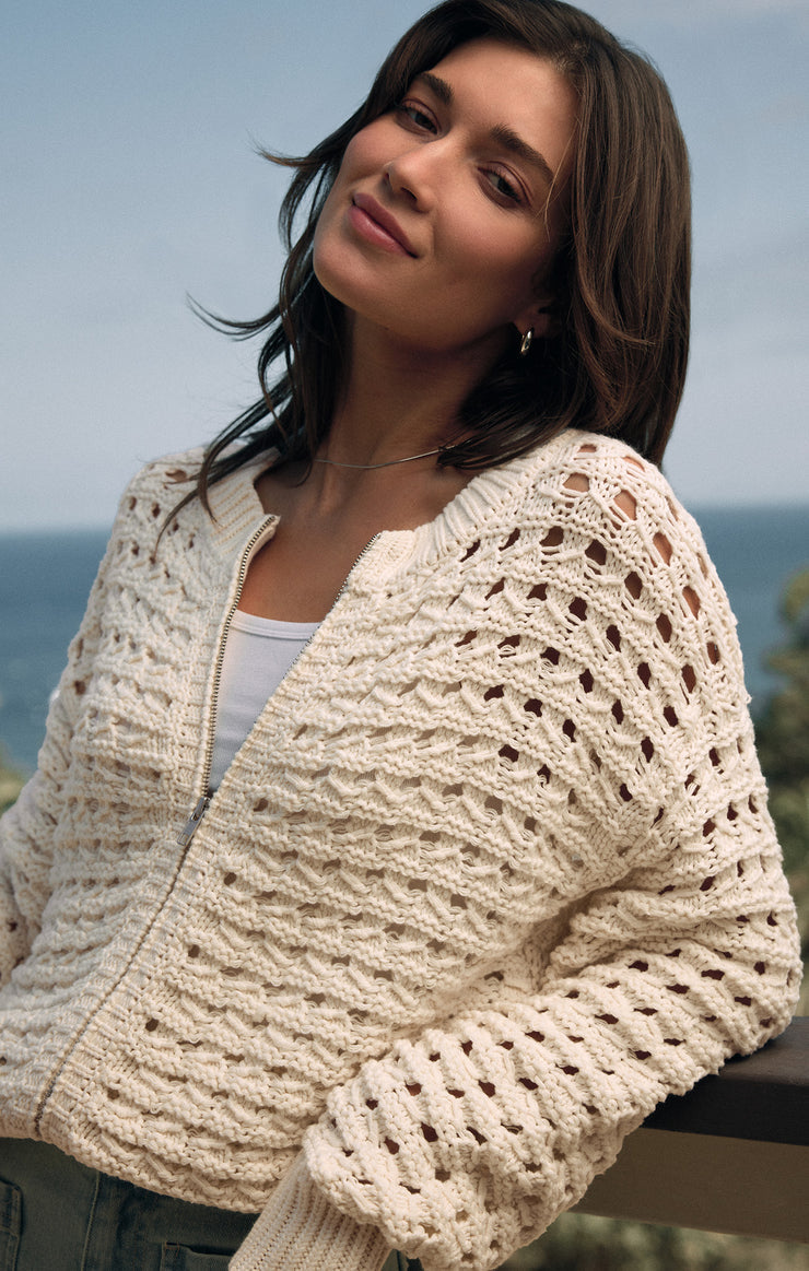 Liam sweater jacket/ sea salt