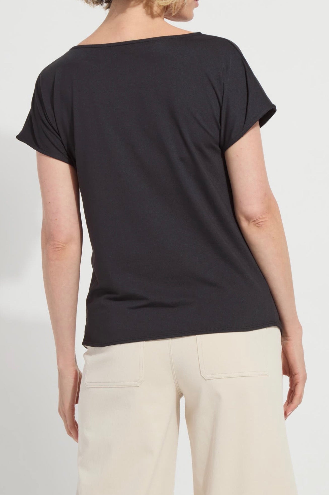 Ensley cowl neck top / black