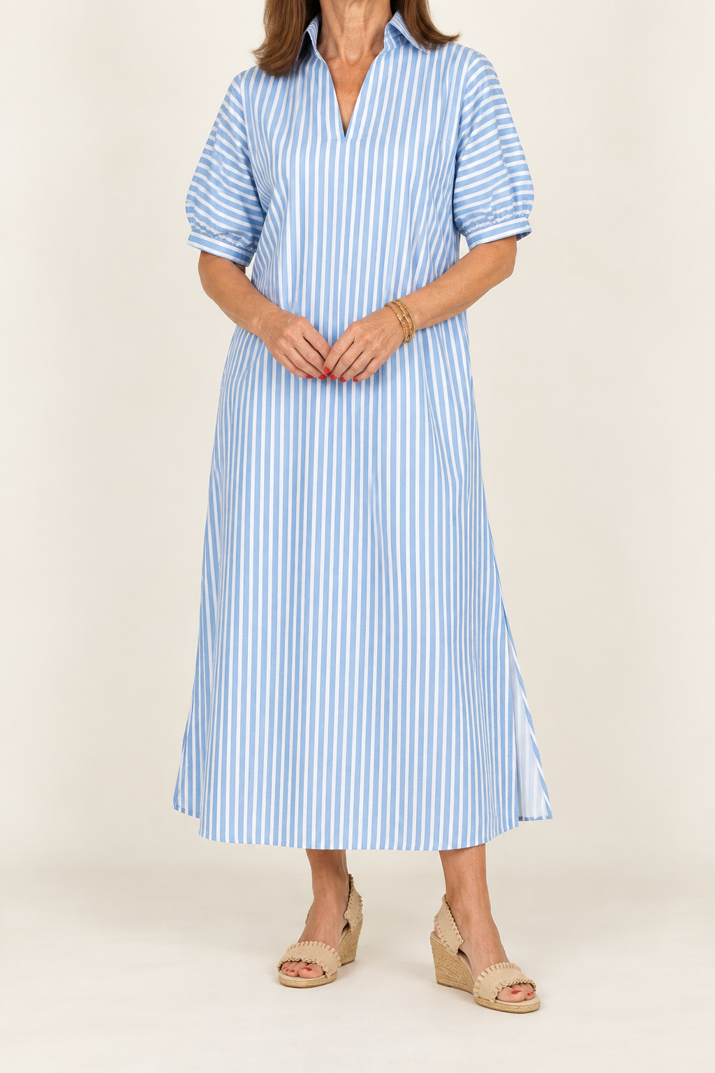 Poppy Maxi/ French Blue Stripe