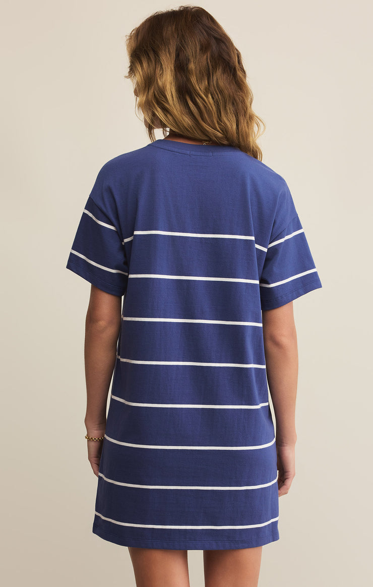 Sway Stripe Dress / Yacht blue