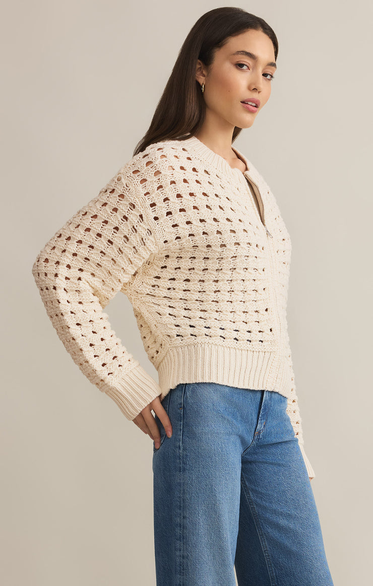 Liam sweater jacket/ sea salt