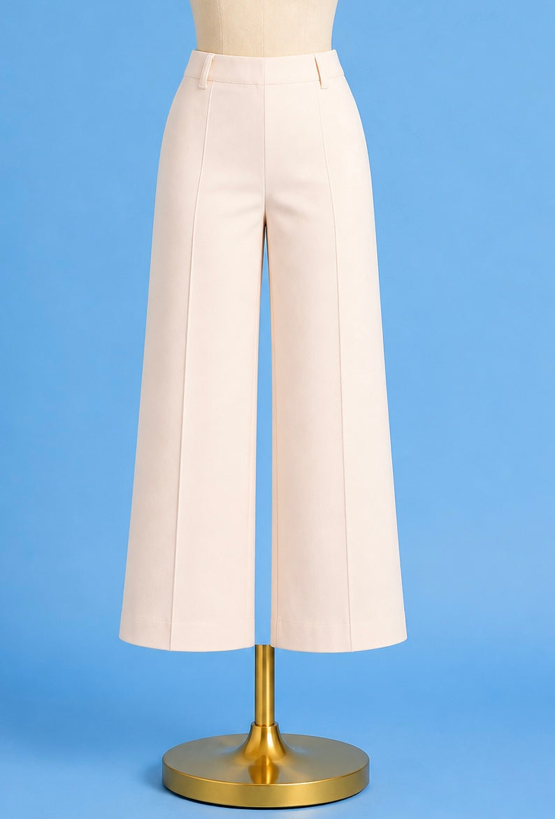 Nova hi waist pintuck denim / barely pink
