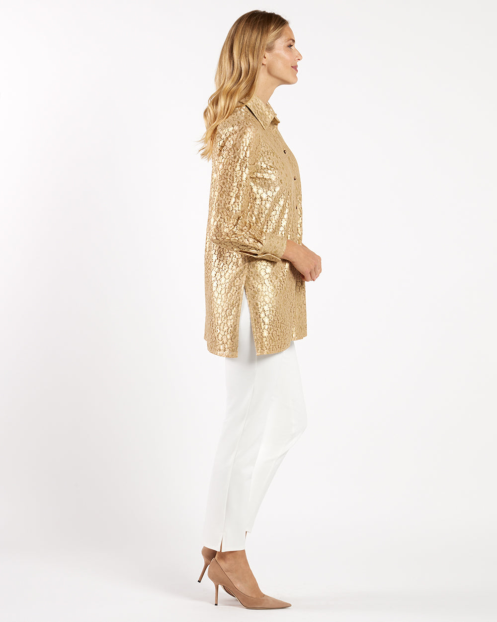 Mitzi Lace top/ gold cheetah