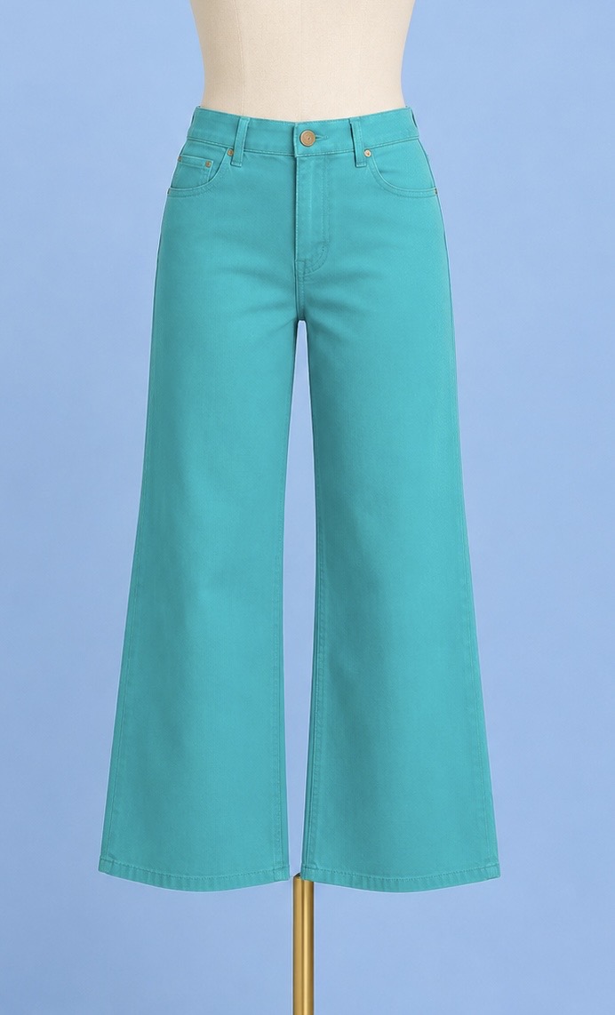 Wide Leg Crop / turquoise