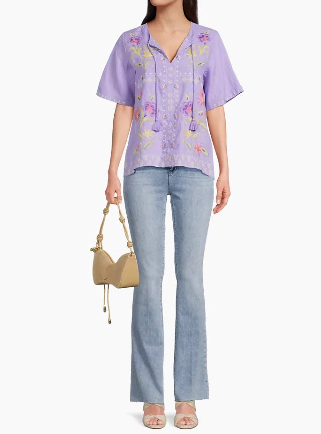 Ruffle Sleeve Field Blouse